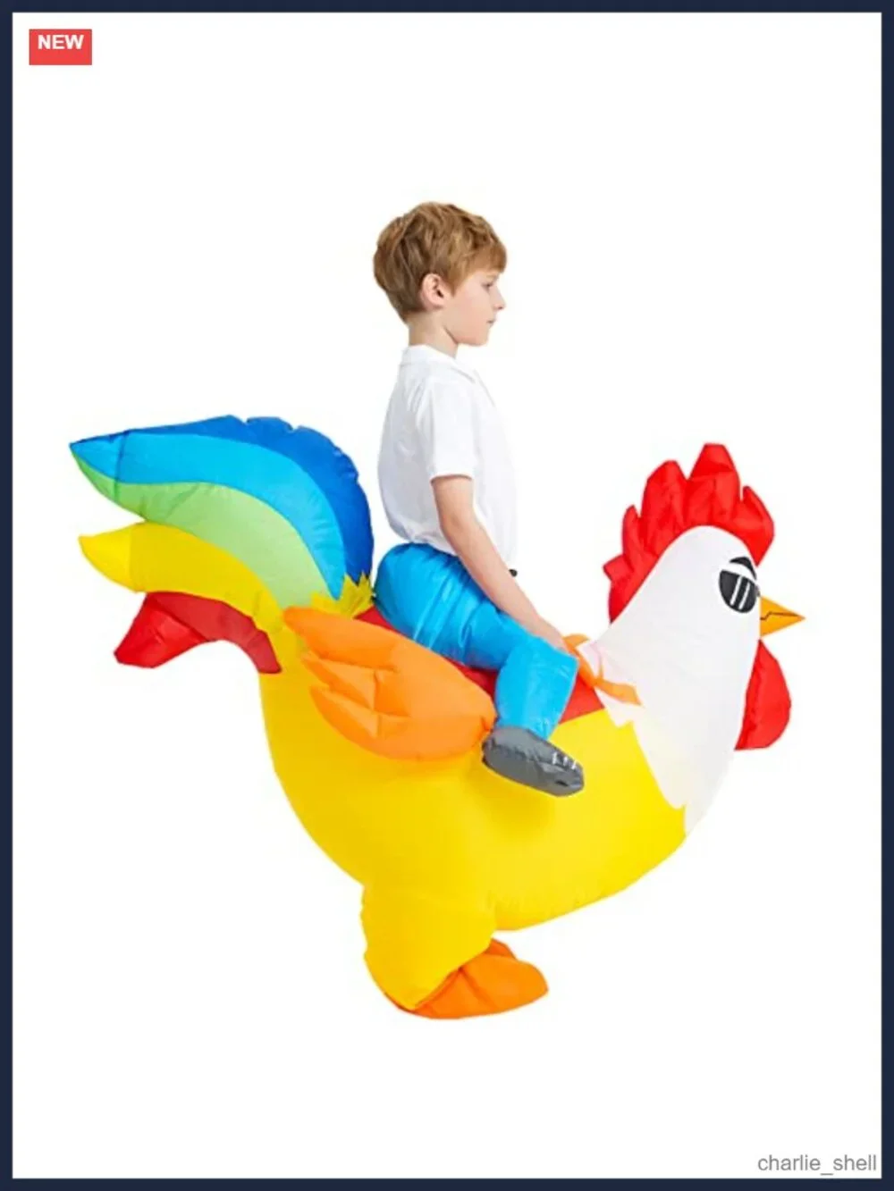 Kids Inflatable Chicken Costume Rooster Blow Up Halloween Party Suit